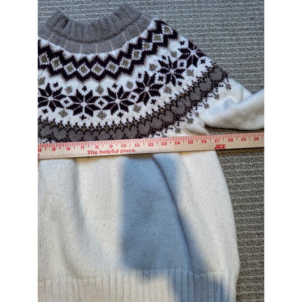 Boden Fair Isle Sweater Womens US 6 UK 10 Wool Alpaca Nordic Winter Cozy Cream - Picture 8 of 9